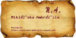 Miklóska Ambrózia névjegykártya